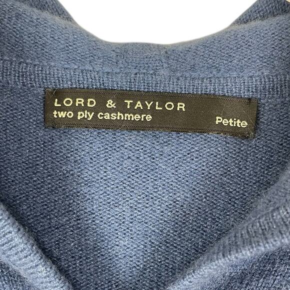 Lord & Taylor 100% Two-Ply Cashmere Full Zip Hoodie Women's Size LP Quiet Luxury - Picture 9 of 12